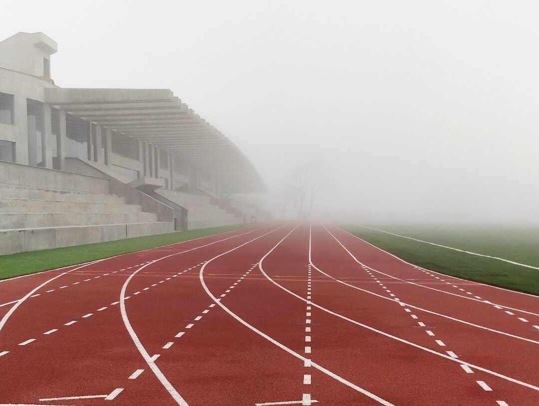 racetrack in the mist